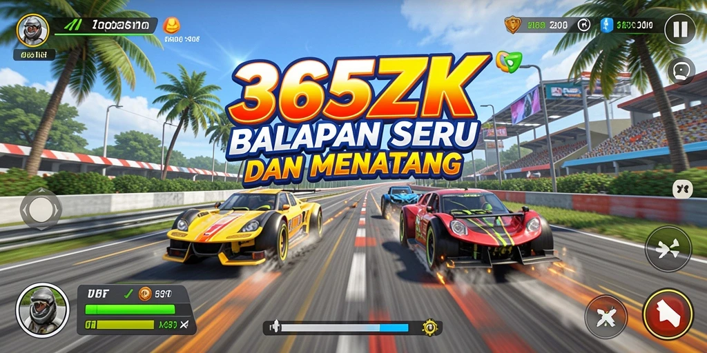 Tampilan menarik dari gameplay balap mobil di 365ZK.