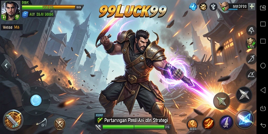 Gameplay 99LUCK99 menampilkan aksi pertarungan yang intens