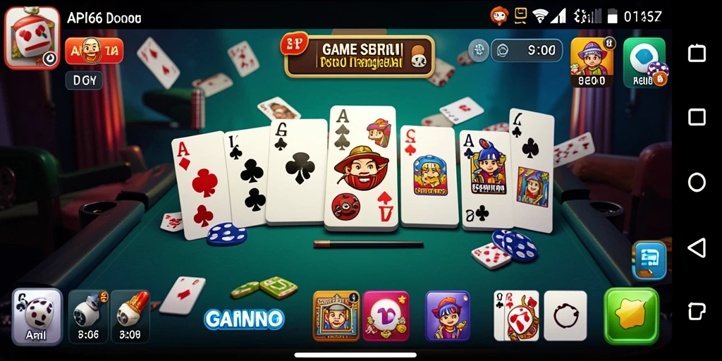 Screenshot utama API66 menampilkan gameplay seru di meja Domino.