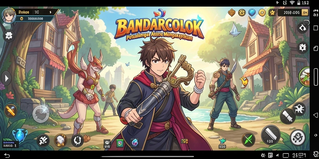 Tampilan gameplay BANDARCOLOK dengan karakter anime yang dinamis.