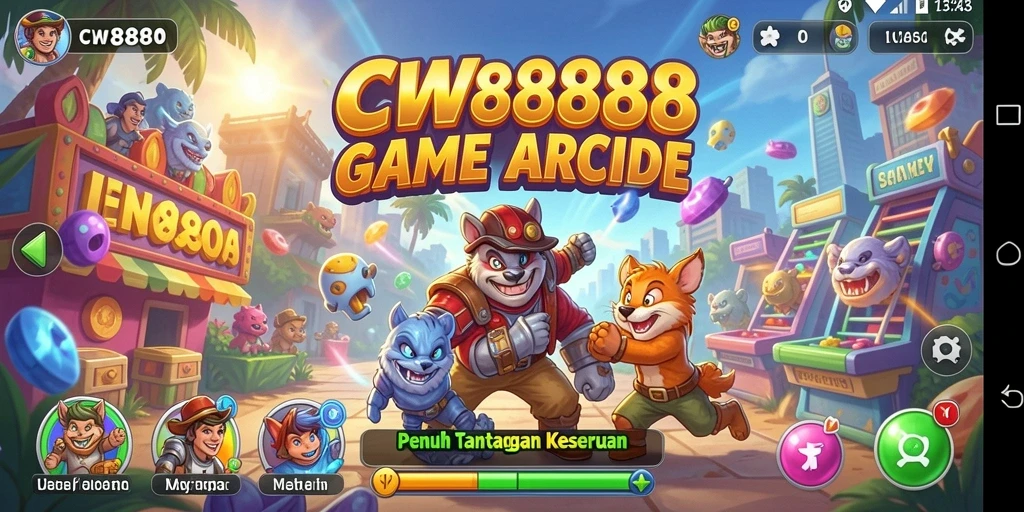 Tampilan utama gameplay CW8888 dengan grafis Arcade yang menawan.