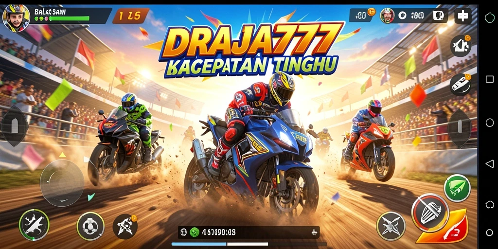 Gameplay DRAJA777 yang seru dan mendebarkan saat balapan.