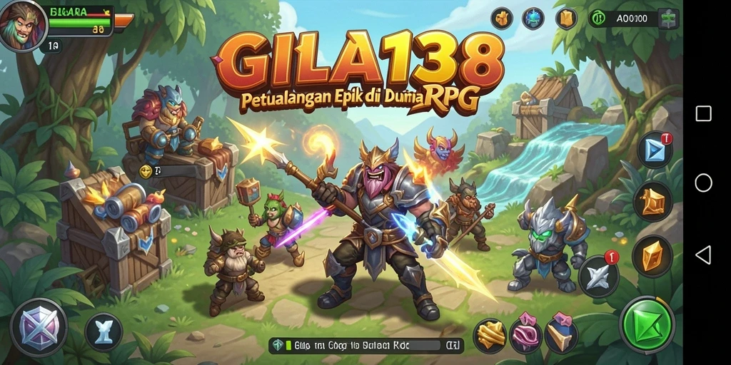 Screenshot GILA138 yang menunjukkan aksi pertarungan karakter di dunia RPG.