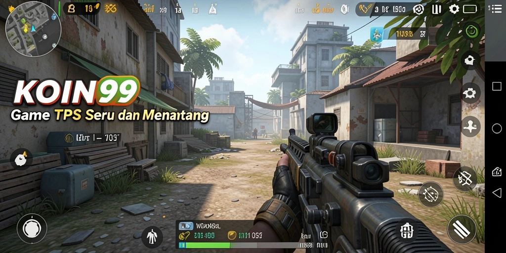 Gameplay mendebarkan dalam KOIN99 dengan aksi TPS yang intens.