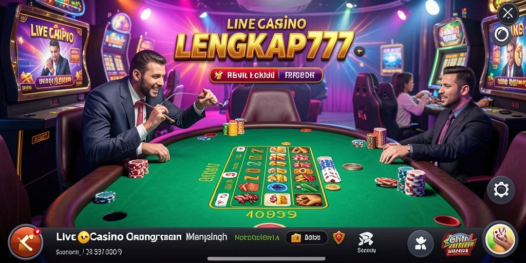 Screeshot gameplay Live Casino LENGKAP777 yang mendebarkan.