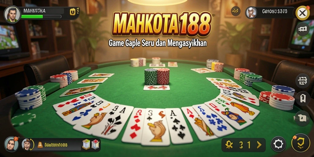 Screenshot gameplay MAHKOTA188 yang menampilkan keseruan bermain Gaple.