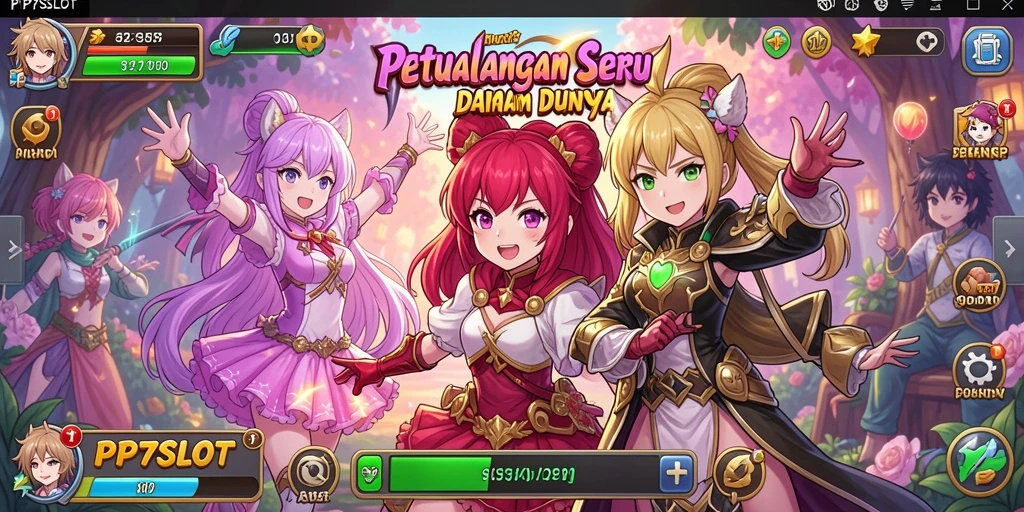 Screenshot gameplay PP7SLOT menampilkan aksi seru para karakter Anime.