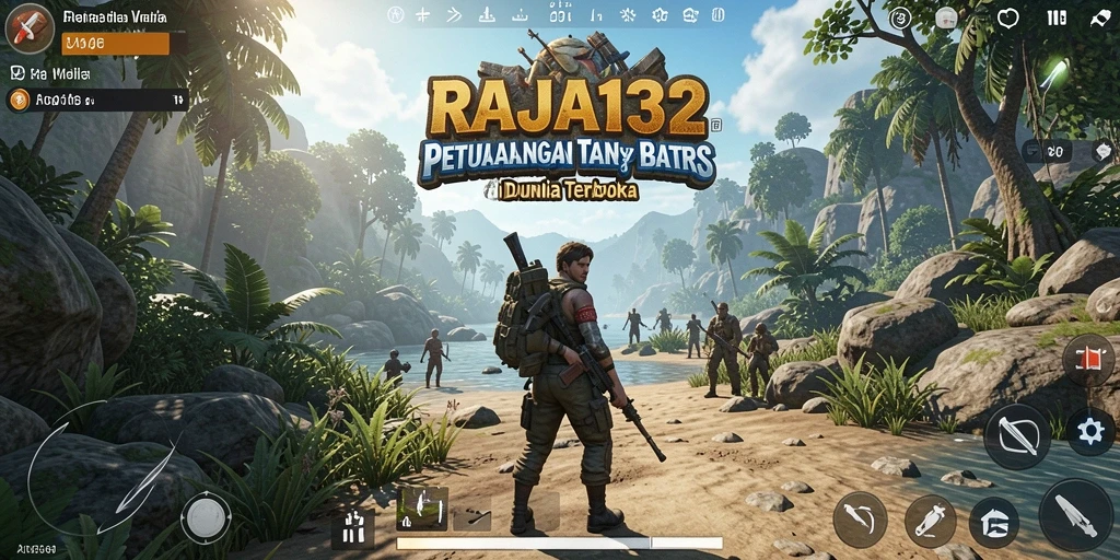 Tampilan gameplay RAJA132 yang menampilkan petualangan di dunia terbuka.