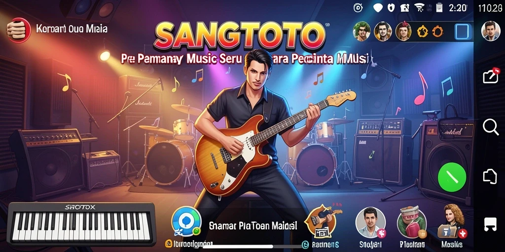 Tampilan gameplay seru dalam SANGTOTO yang menantang kemampuan musik.