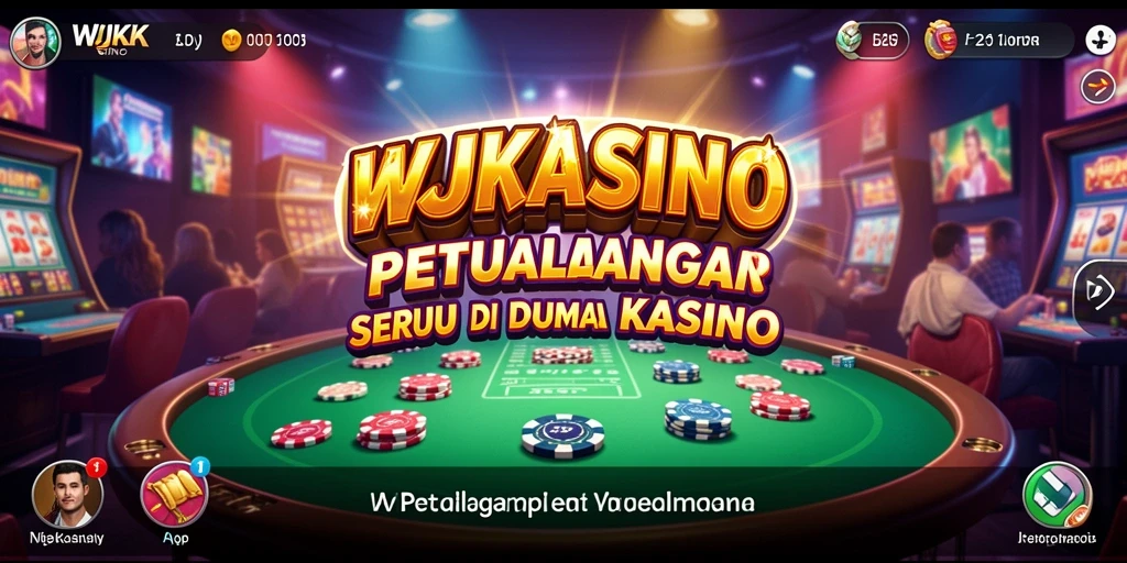 Tampilan utama gameplay WJKASINO dengan suasana kasino yang mendebarkan.