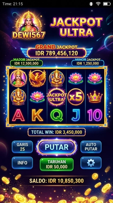 Screenshot aplikasi dewi567 menampilkan katalog aplikasi yang luas.